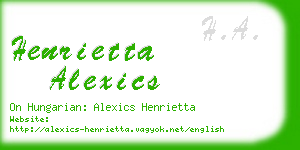 henrietta alexics business card